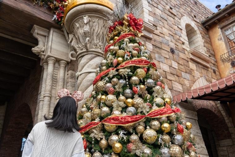 東京ディズニーシー　クリスマス　ディズニーリゾートラインのフリーきっぷもクリスマス仕様に