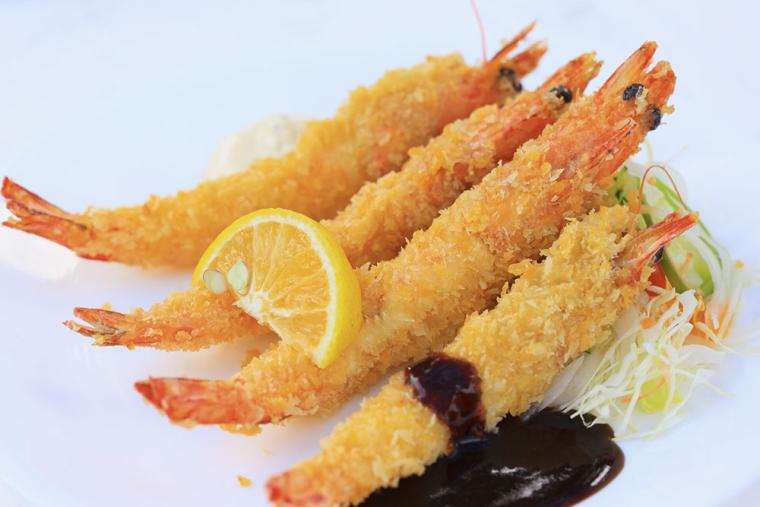 冬の竹富島 車エビフライ