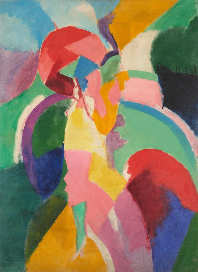 ロベール・ドローネー《 傘をさす女性、またはパリジェンヌ 》 1913 年 油彩／カンヴァス 123.5 × 90.3 cm