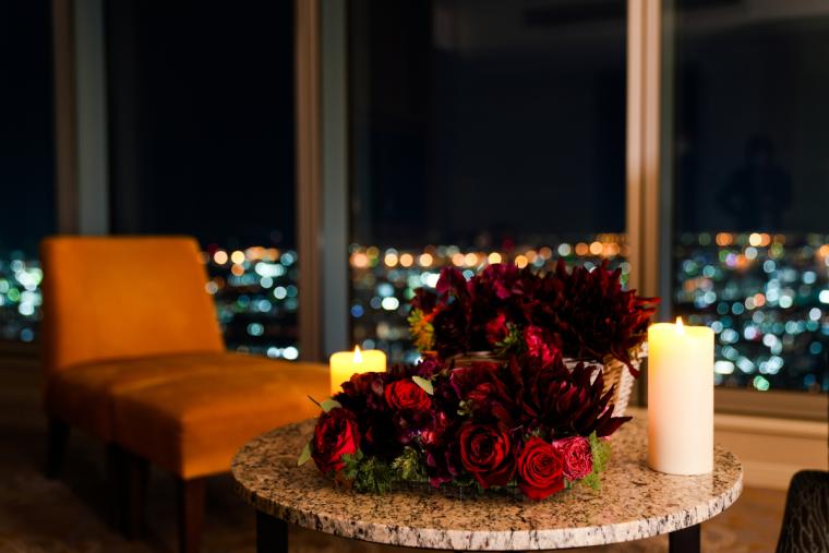 花とキャンドル