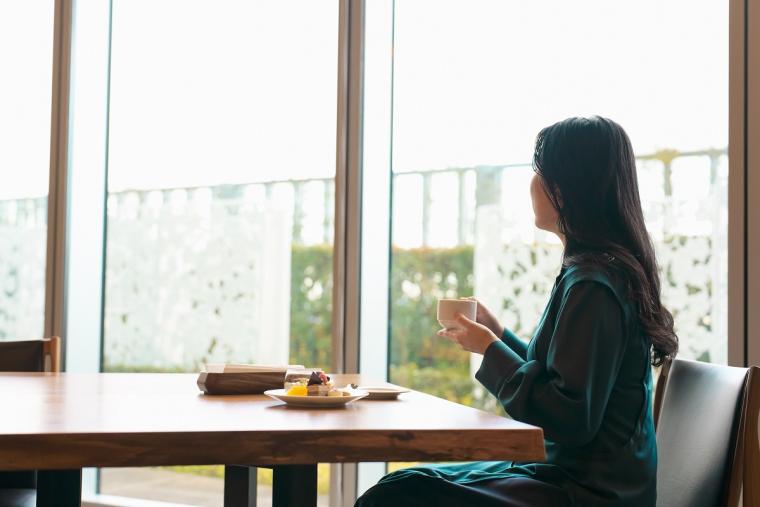 クラブラウンジでティータイム