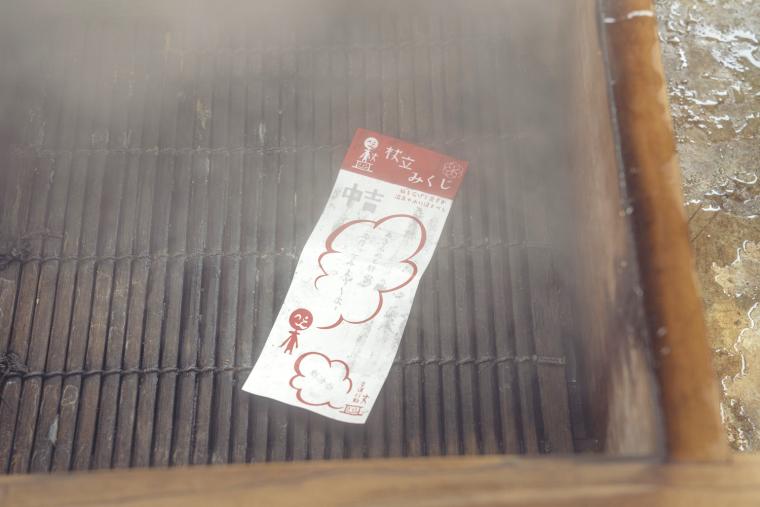 杖立温泉 蒸しみくじ