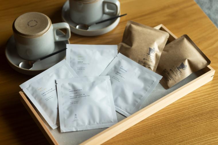 オリジナルブレンドのドリップバッグコーヒーやハーブティー