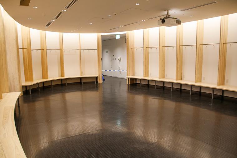 国立競技場の選手ロッカールーム