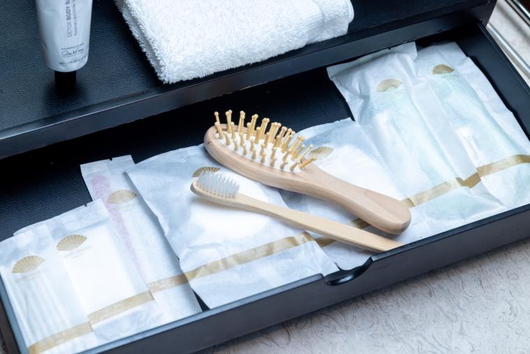 アメニティ類はサステナブルな素材を採用