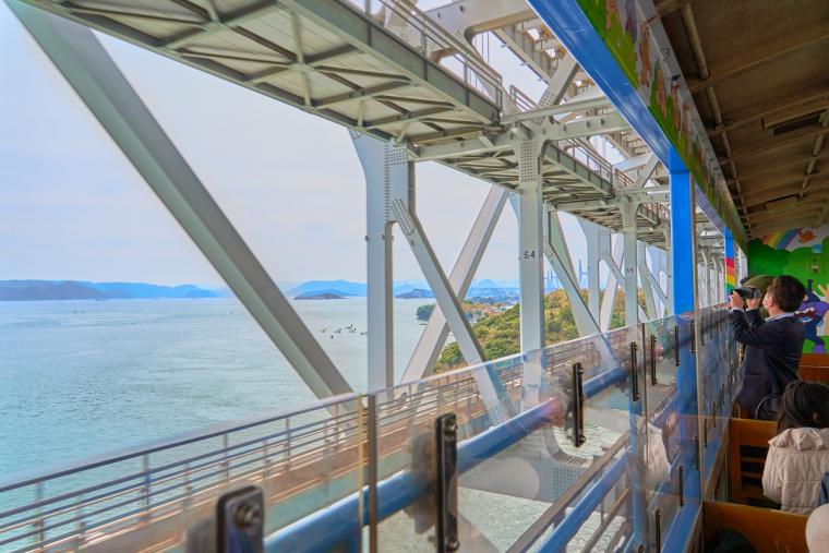 車内から望む瀬戸内海の眺め