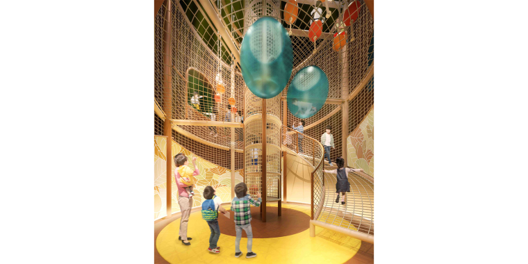 場内に入ってすぐ目に留まる、全長約9mの「はじまりの木～ジャイアントツリー～」