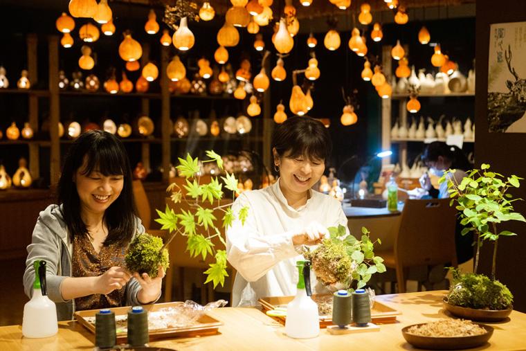 星野リゾート 奥入瀬渓流ホテル 苔玉作り