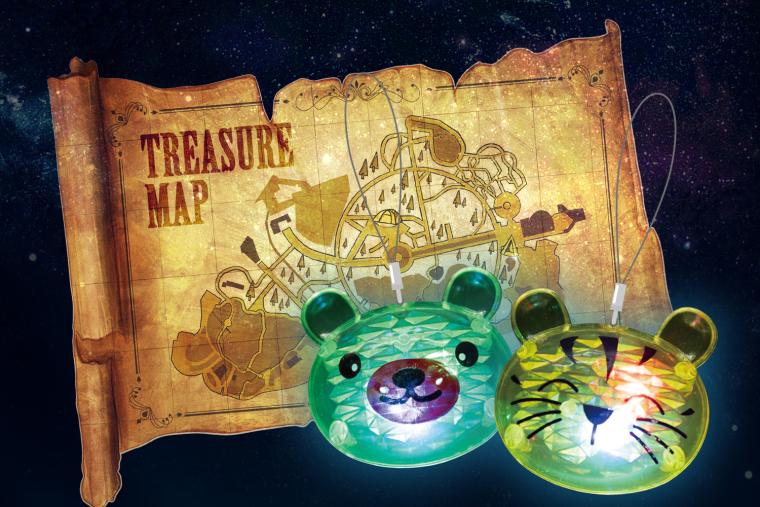 ナイトZOO探検キットのペンダントとマップ