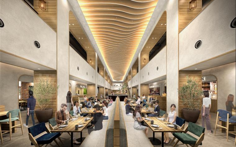 大型フードホールの内観イメージ