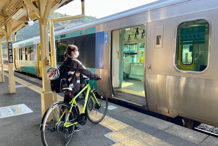 サイクルトレインに乗車してゴールへ