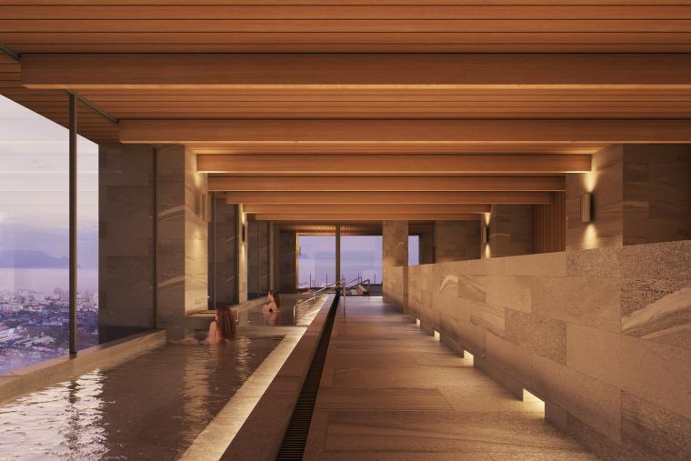 別府市街地などを眺望できる展望露天風呂「宙湯」