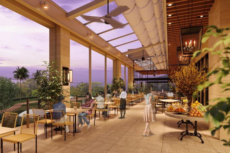 開放的な雰囲気で食事が楽しめるテラス席