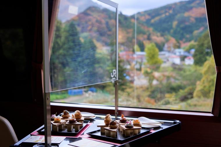 車窓から見える田園風景