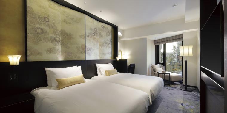 中庭側の客室、ガーデンツイン（33平米）