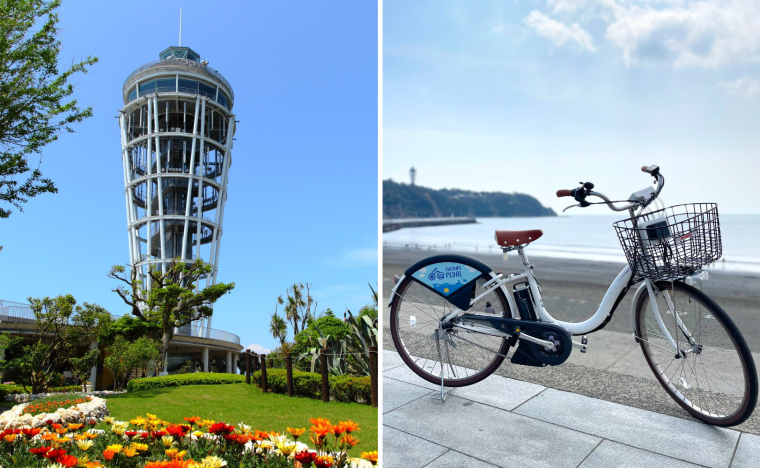 シェアサイクルを使って、江の島周辺のサイクリングができます