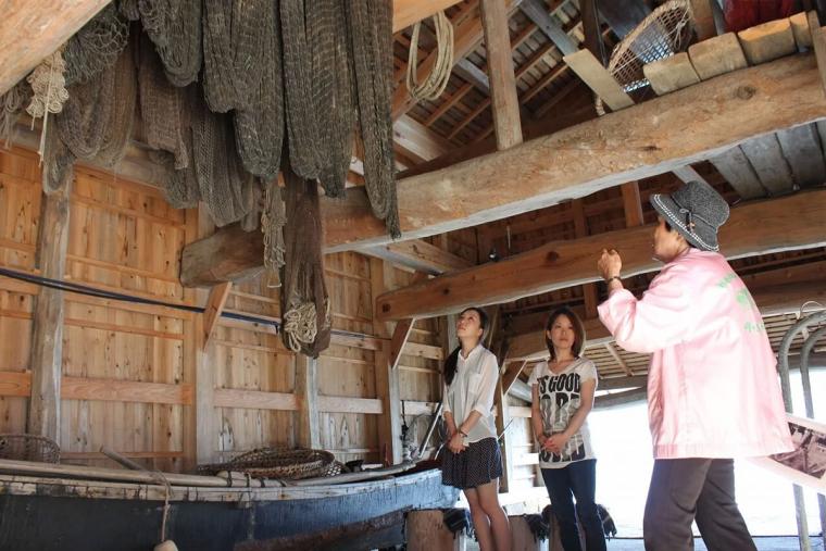 江戸時代の舟屋の内部