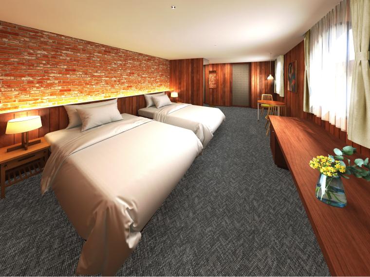 「GOOD NATURE」をテーマにしたくつろげる客室