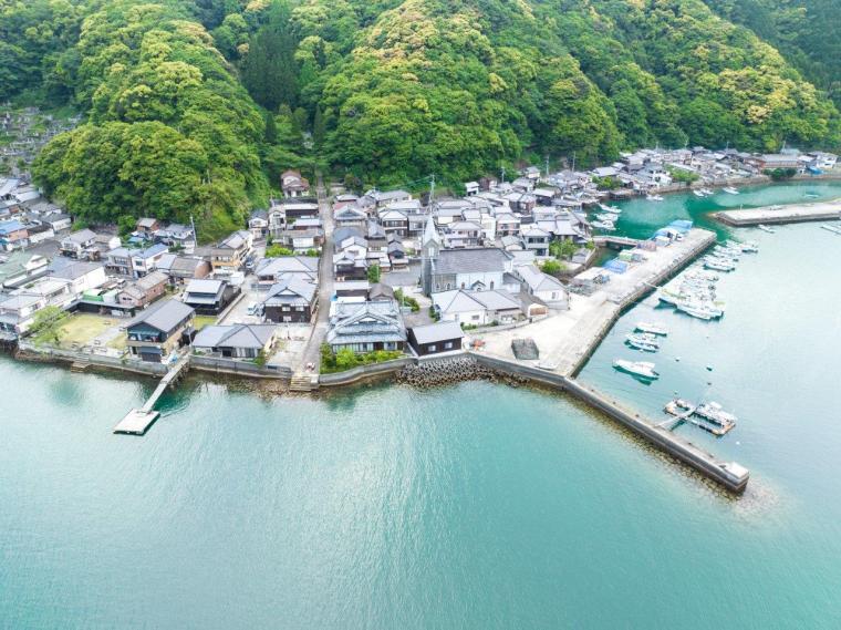 津崎集落　上空図