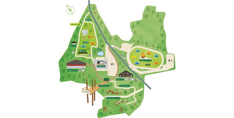 「KOMOROBI Athletic & Camp」施設マップ