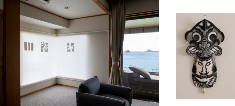 左「requiem （れくいえむ）」、右「壱岐鬼凧（壱州鬼凧）」