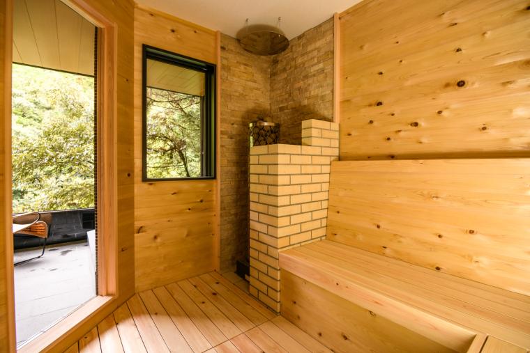 「【渓流眺望】 サウナ＆源泉露天風呂付特別室」のサウナ