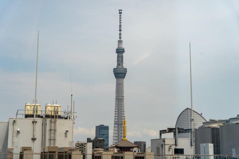 浅草ビューホテルアネックス六区　ラウンジから見える東京スカイツリー