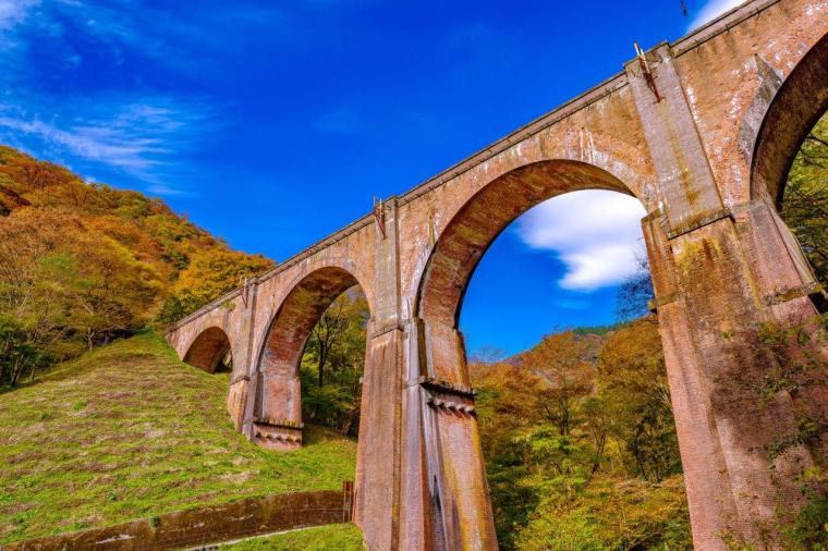 碓氷第三橋梁（めがね橋） 紅葉