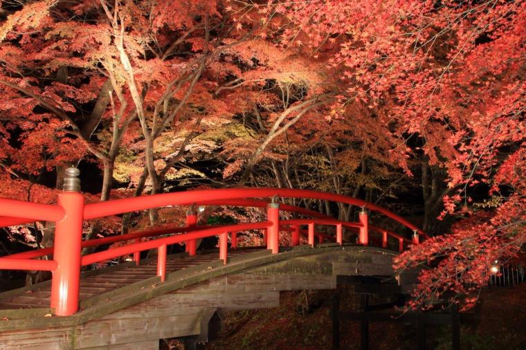 伊香保温泉　河鹿橋 紅葉