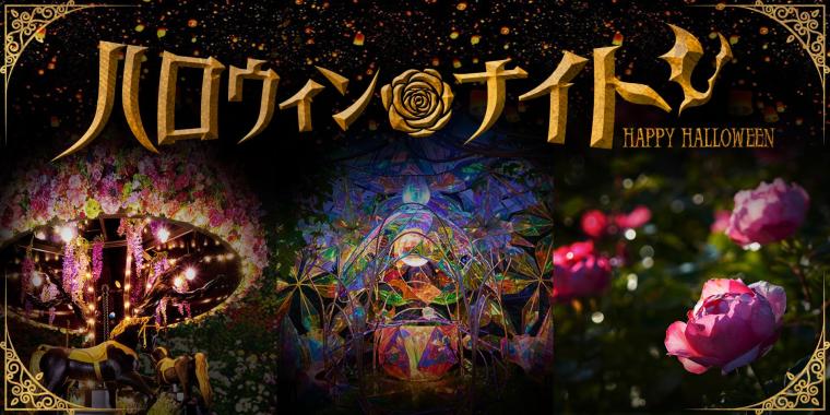 「ハロウィンナイト」では園内をライトアップ