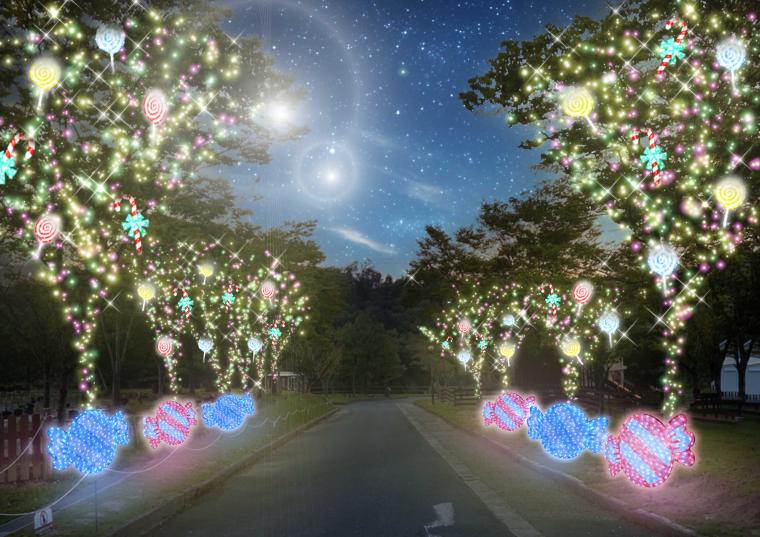 大阪「ハーベストの丘」イルミネーション・キャンディロード