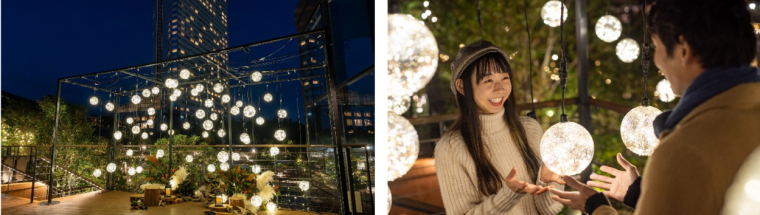 「THE LIVING GARDEN」内の「焚火のリビング」