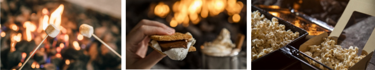 スモアやポップコーンなど、限定メニューを用意