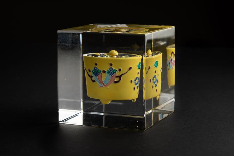 リサイクルアクリルオブジェ「京焼・清水焼香炉」