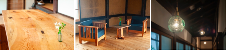 鷺浦や出雲にゆかりのある作家が古民家の家具や照明を担当