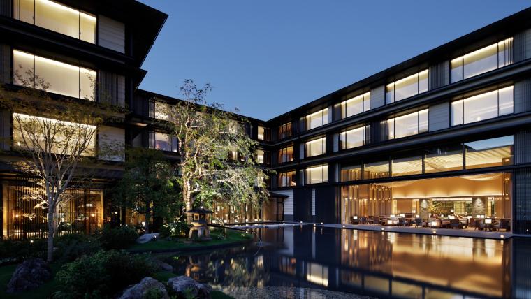 「HOTEL THE MITSUI KYOTO」ホテル中庭