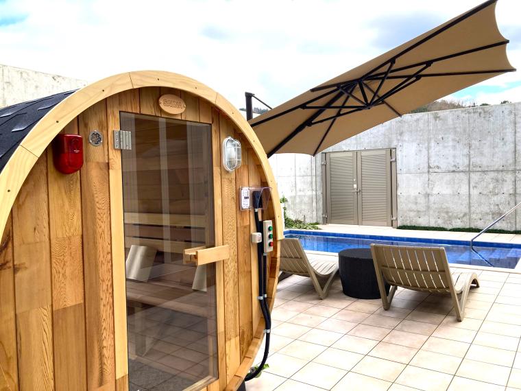 滋賀県「フューチャーリゾート」月の棟バレルサウナ