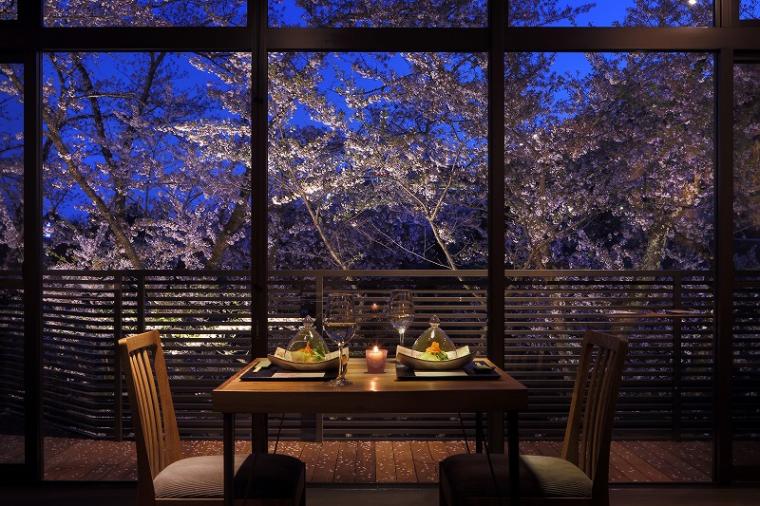 目の前に桜の花が咲き誇る景色も楽しめます