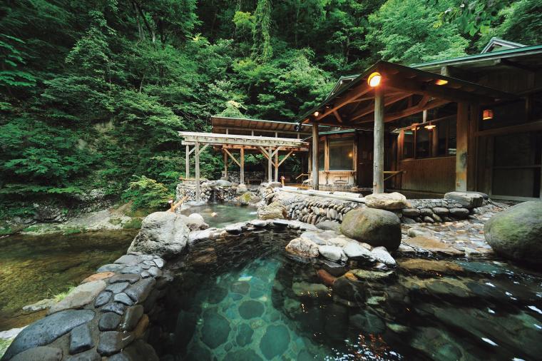 「作並温泉ゆづくしSalon一の坊」の「広瀬川源流露天風呂」