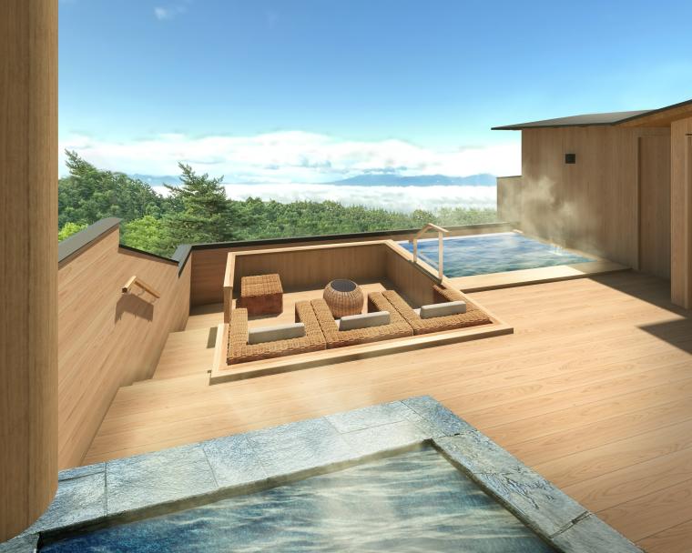 リニューアルした展望露天風呂「雲の助」のイメージ