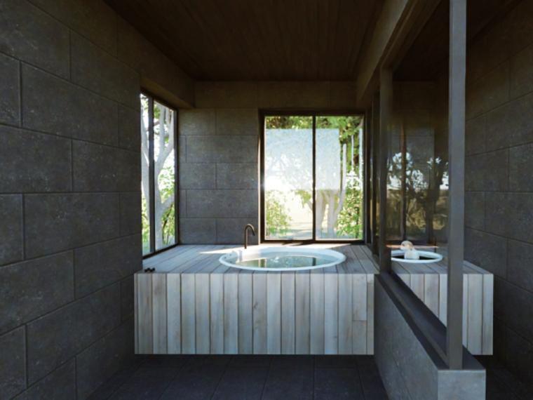 貸切風呂には愛犬用の湯船も完備