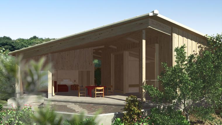 全室西向きのテラスを有する客室