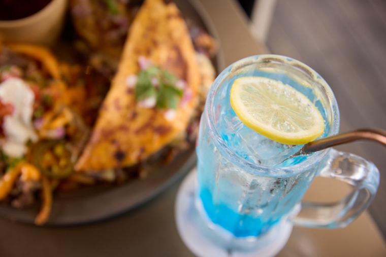 Blue Entrance Kitchen