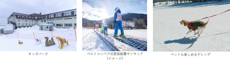 キッズパーク、 ベルトコンベア式登坂装置サンキッドのイメージ、ペットゲレンデ