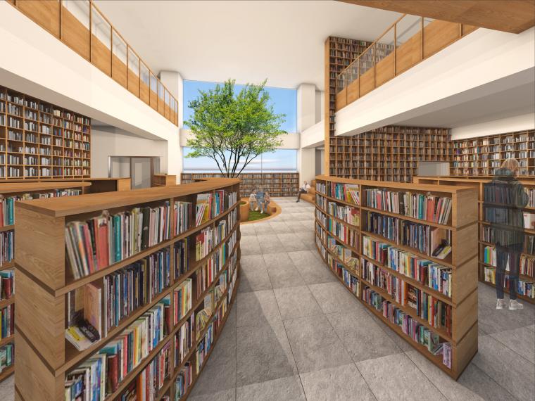 約２万冊を揃える「ねをはすBook&Cafe」イメージ図