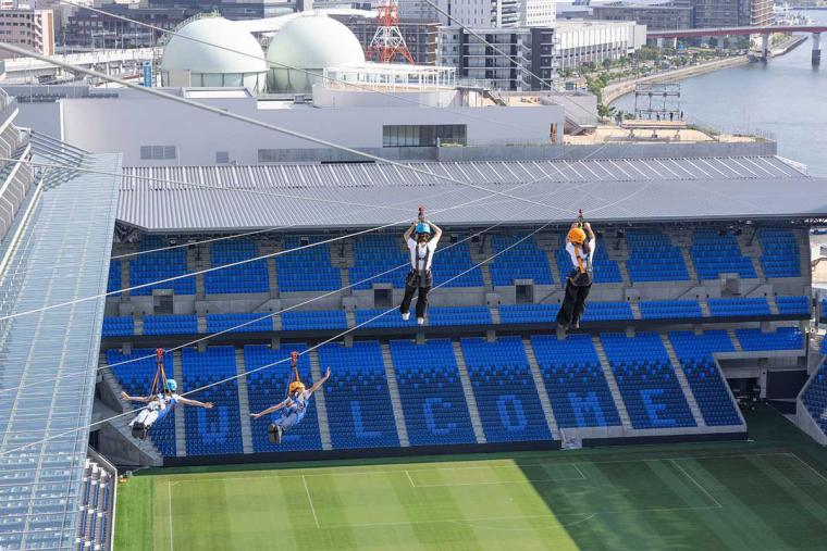 長崎スタジアムシティのジップライン