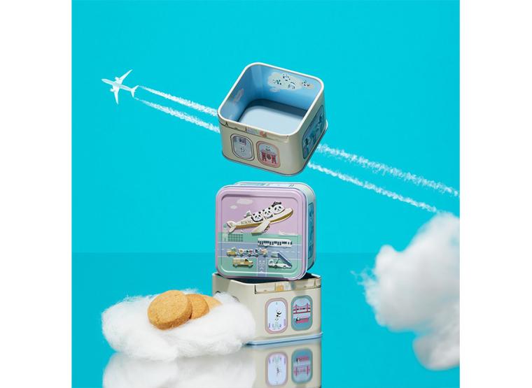 青山デカーボ パンダ飛行機缶