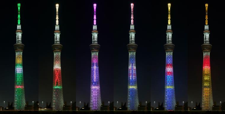東京スカイツリー×ヒロアカ・ライトアップ