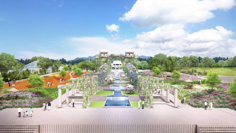 「Gunma Flower Park +」メインガーデン全体