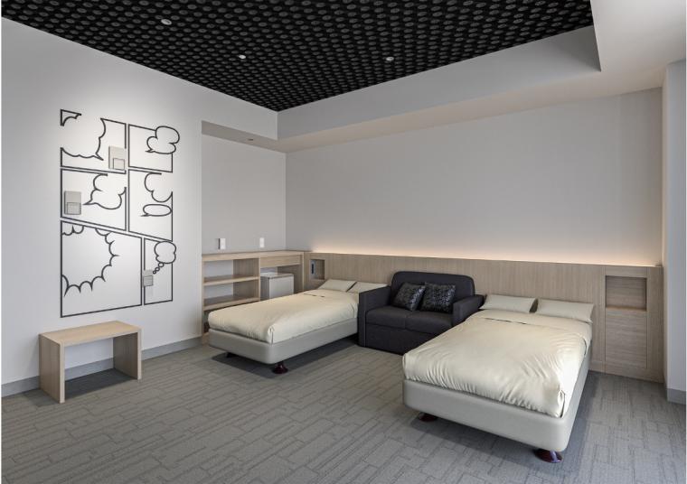 「IN THE LIBRARY hotel and books TOKOROZAWA」プレミアツイン